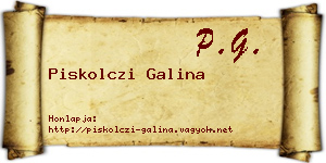 Piskolczi Galina névjegykártya
